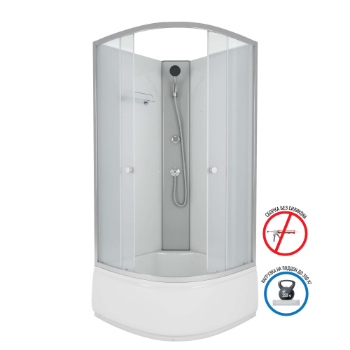 Душевая кабина Niagara Eco E90/40/MT/BK 90х90 четверть круга без крыши ориентация универсальная